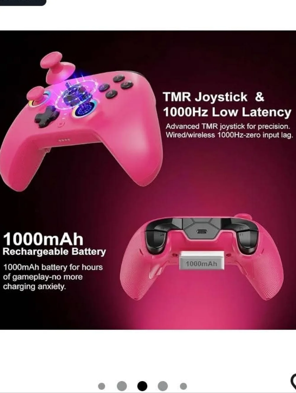 Pink Wireless Gaming Controller For PC - SW - ANDROID - IOS